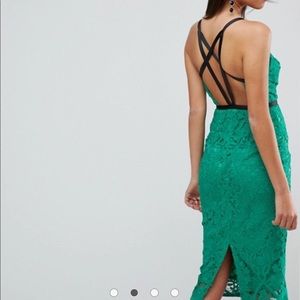 ASOS Geo Lace Sexy Pencil Midi